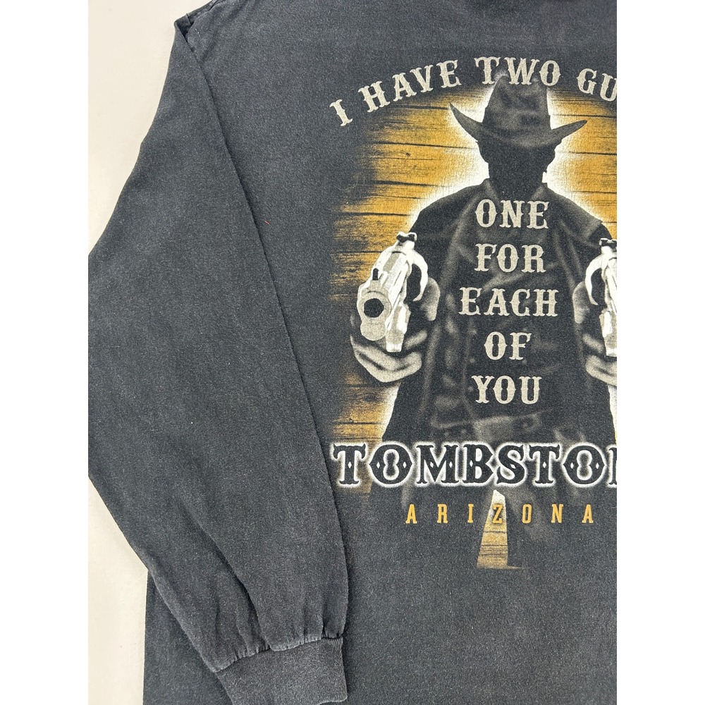 Alstyle Tombstone Arizona Graphic Long Sleeve T-Shirt Mens XL I Have Two Guns